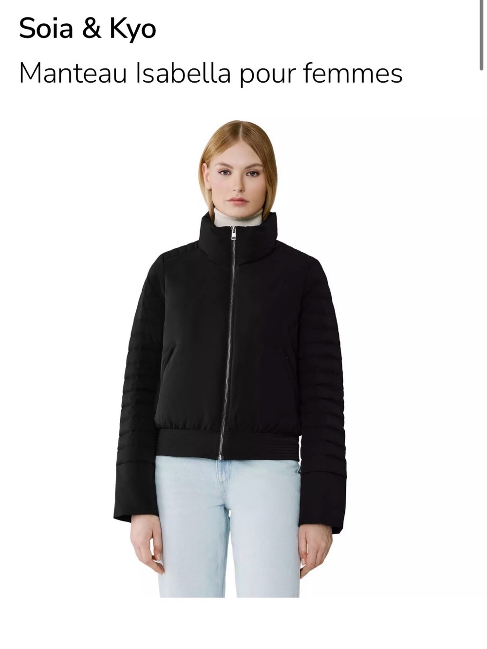 Soia & Kyo Black Women's Isabella Puffer Jacket BRAND NEW